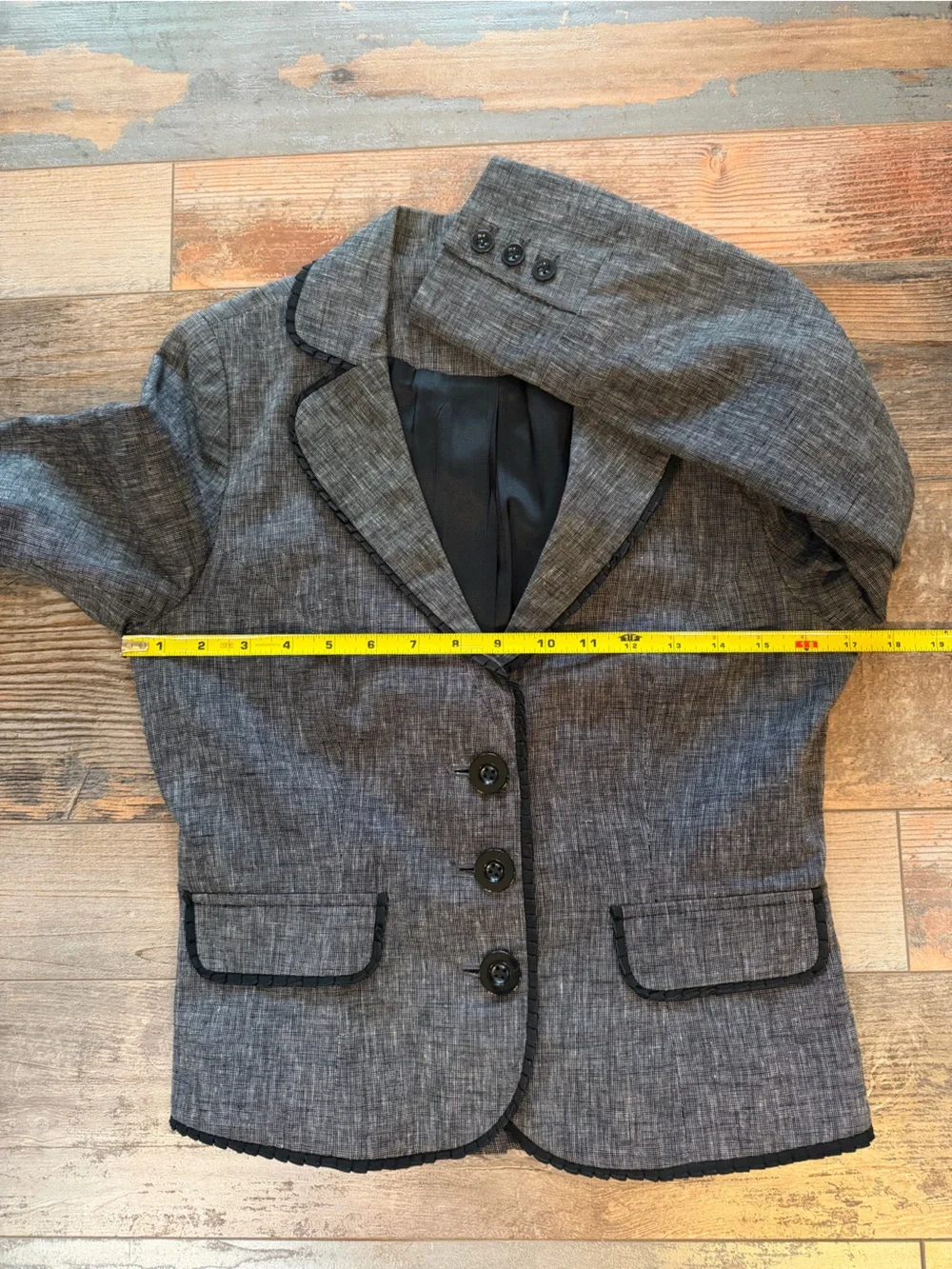 I.N. Studio Gray Notched Lapel Women's Blazer - Picture 9 of 10